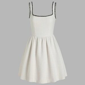 Cider (ivory, 3XL) Tweed U-Neck Mini Dress